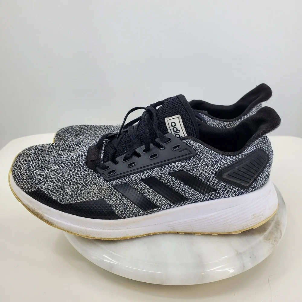 Adidas Duramo 9 Mens Running Shoes Black White Knit BB6917 Size 10.5